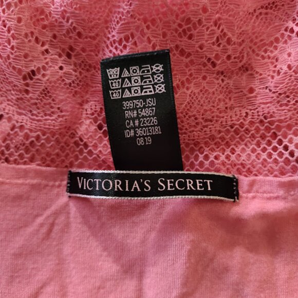 VS VICTORIAS SECRET Hot Pink Lace Trim Babydoll Spaghetti Strap Cami Tank Top S - Picture 10 of 10